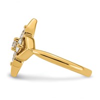14K Yellow Gold Lab Grown Diamond VS+ F+ Fashion Ring view 3
