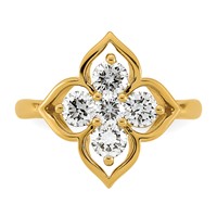 14K Yellow Gold Lab Grown Diamond VS+ F+ Fashion Ring view 4