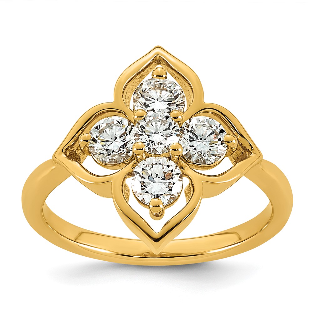 14K Yellow Gold Lab Grown Diamond VS+ F+ Fashion Ring