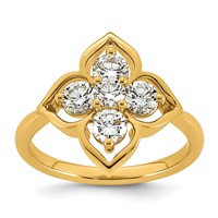 14K Yellow Gold Lab Grown Diamond VS+ F+ Fashion Ring view 1