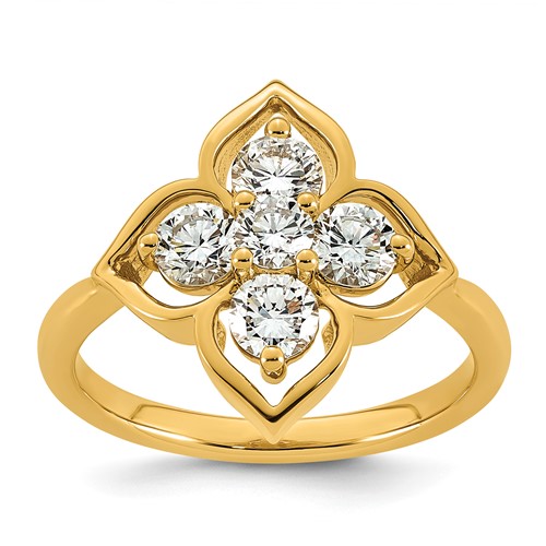 14K Yellow Gold Lab Grown Diamond VS+ F+ Fashion Ring