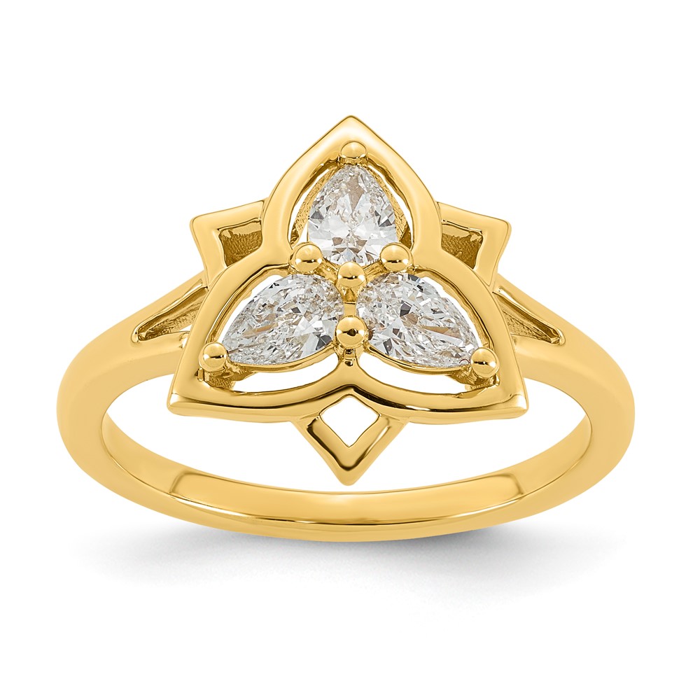 14K Yellow Gold Lab Grown Diamond VS+ F+ Fashion Ring
