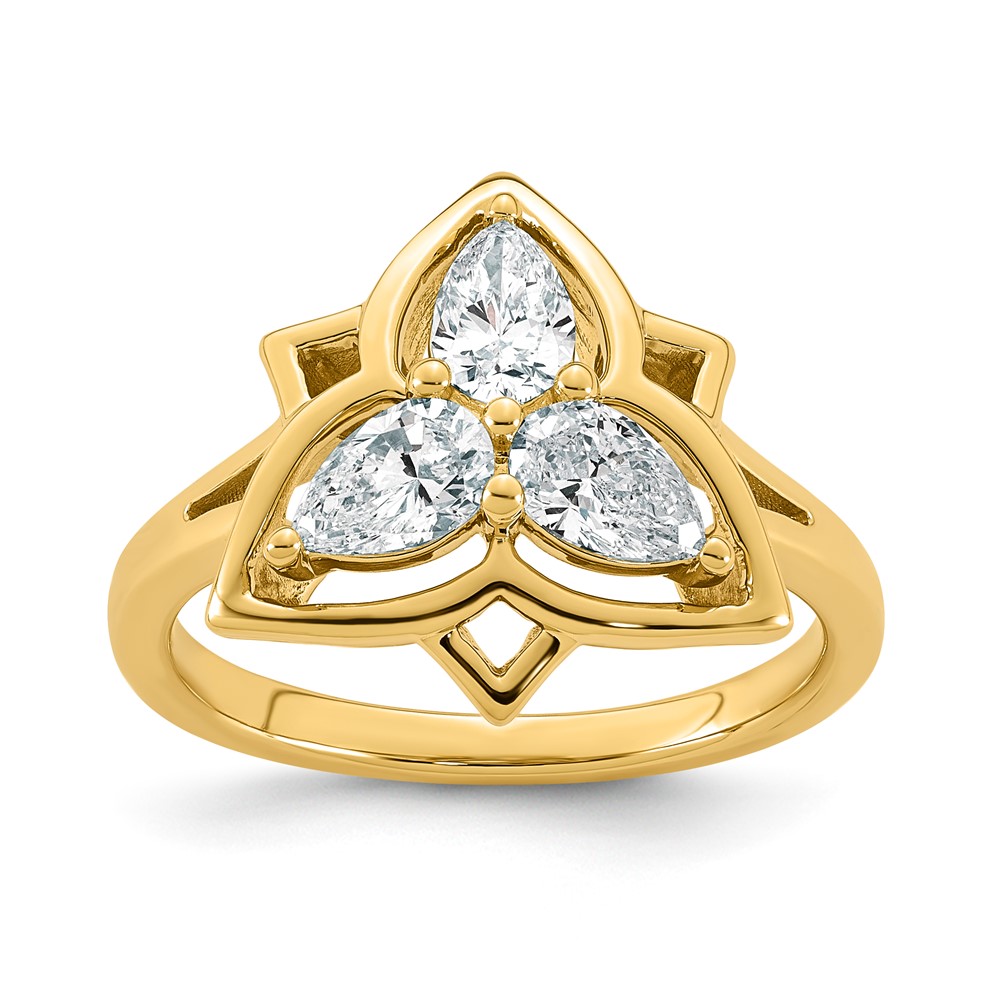 14K Yellow Gold Lab Grown Diamond VS+ F+ Fashion Ring