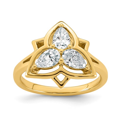 14K Yellow Gold Lab Grown Diamond VS+ F+ Fashion Ring