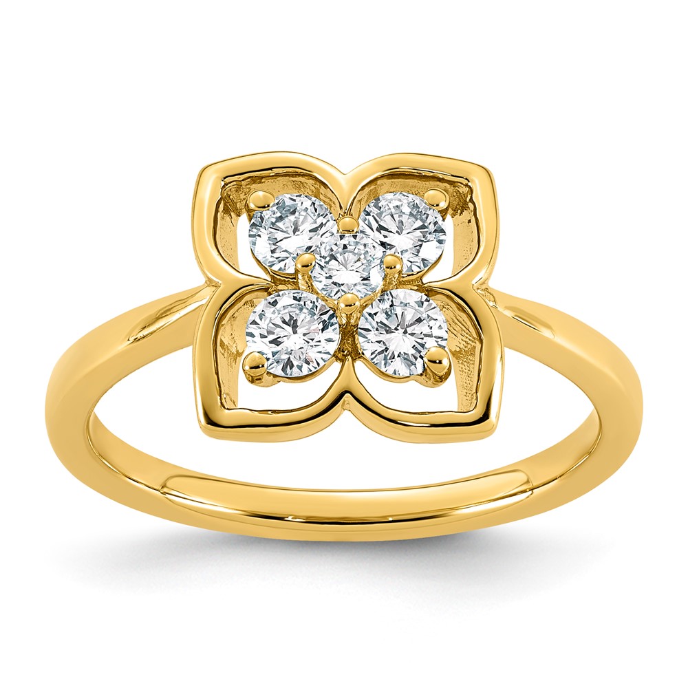 14K Yellow Gold Lab Grown Diamond VS+ F+ Fashion Ring