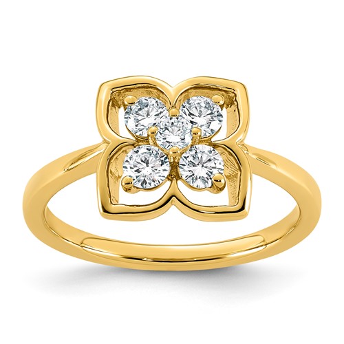 14K Yellow Gold Lab Grown Diamond VS+ F+ Fashion Ring