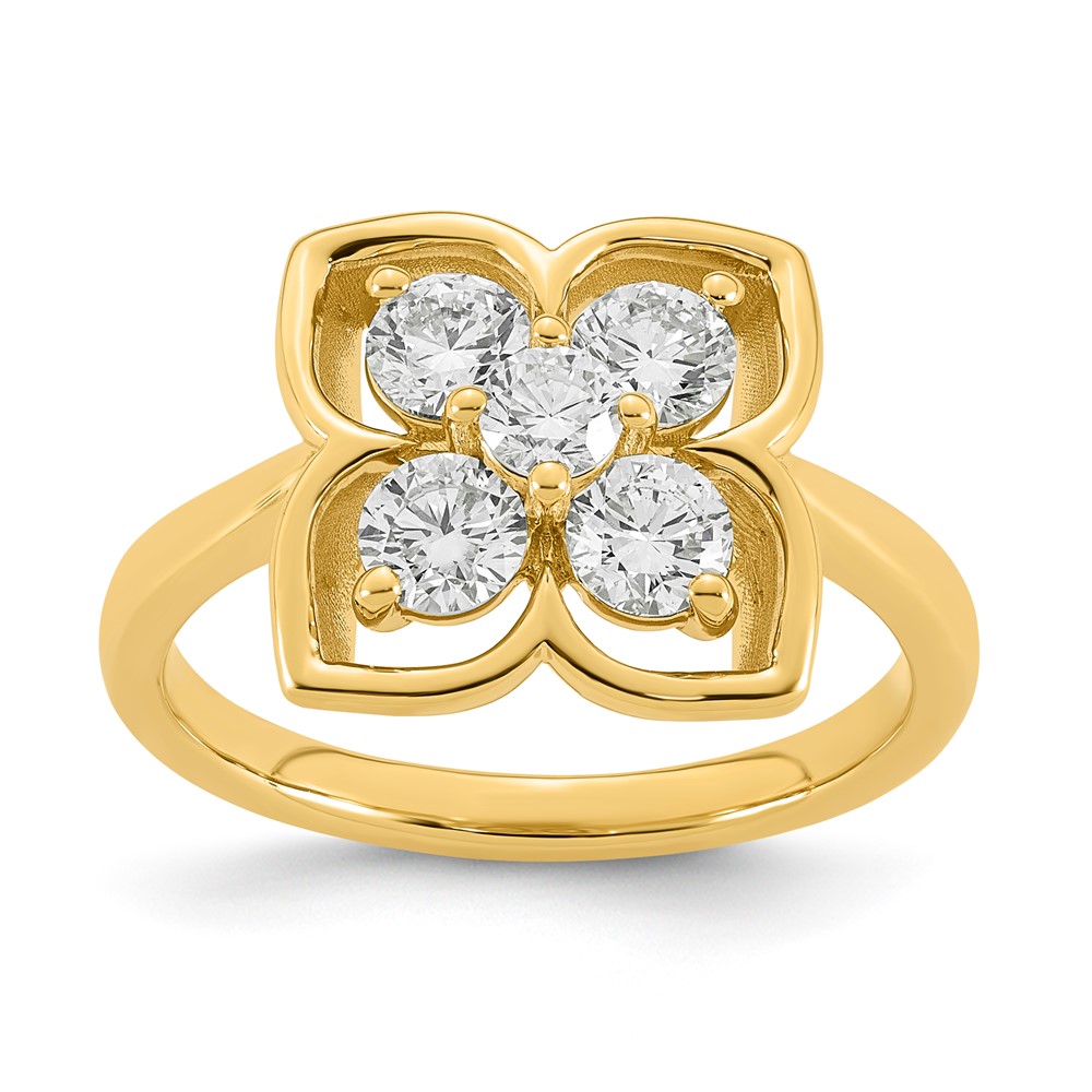14K Yellow Gold Lab Grown Diamond VS+ F+ Fashion Ring