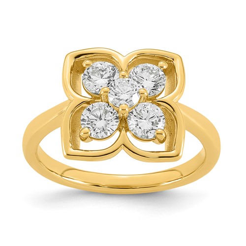 14K Yellow Gold Lab Grown Diamond VS+ F+ Fashion Ring