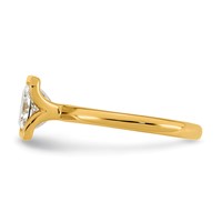 14K Yellow Gold 2 Carat Certified Lab Grown Diamond VS+ F+ Princess Complete Solitaire Half Bezel Engagement Ring view 3