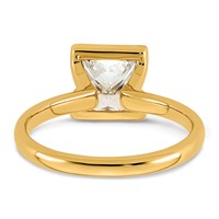 14K Yellow Gold 2 Carat Certified Lab Grown Diamond VS+ F+ Princess Complete Solitaire Half Bezel Engagement Ring view 5