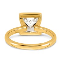 14K Yellow Gold 2.50 Carat Certified Lab Grown Diamond VS+ F+ Princess Complete Solitaire Half Bezel Engagement Ring view 5