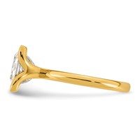 14K Yellow Gold 3 Carat Certified Lab Grown Diamond VS+ F+ Princess Complete Solitaire Half Bezel Engagement Ring view 3