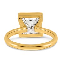 14K Yellow Gold 3 Carat Certified Lab Grown Diamond VS+ F+ Princess Complete Solitaire Half Bezel Engagement Ring view 5