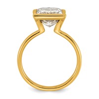 14K Yellow Gold 3.50 Carat Certified Lab Grown Diamond VS+ F+ Princess Complete Solitaire Half Bezel Engagement Ring view 2