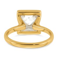14K Yellow Gold 3.50 Carat Certified Lab Grown Diamond VS+ F+ Princess Complete Solitaire Half Bezel Engagement Ring view 5
