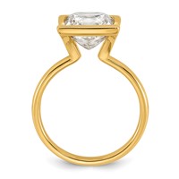 14K Yellow Gold 4 Carat Certified Lab Grown Diamond VS+ F+ Princess Complete Solitaire Half Bezel Engagement Ring view 2
