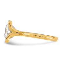 14K Yellow Gold 4 Carat Certified Lab Grown Diamond VS+ F+ Princess Complete Solitaire Half Bezel Engagement Ring view 3