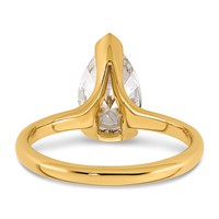 14K Yellow Gold 2 Carat Certified Lab Grown Diamond VS+ F+ Pear Complete Half Bezel Engagement Ring view 5