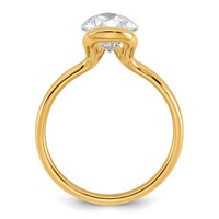 14K Yellow Gold 2.50 Carat Certified Lab Grown Diamond VS+ F+ Pear Complete Half Bezel Engagement Ring view 2
