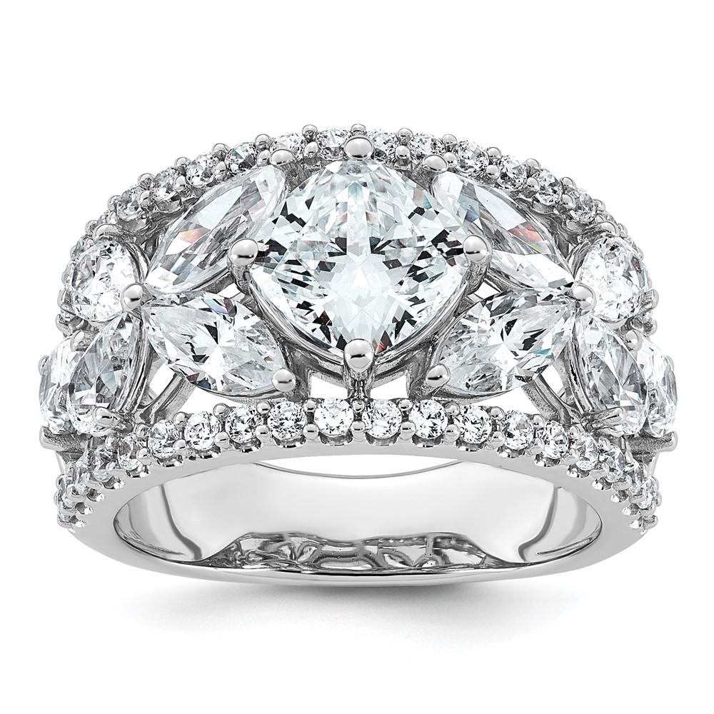 14K White Gold WG Lab Grown Dia VS+ F+ 4.5ct Complete Anniversary Band