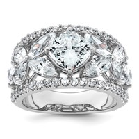 14K White Gold WG Lab Grown Dia VS+ F+ 4.5ct Complete Anniversary Band view 1