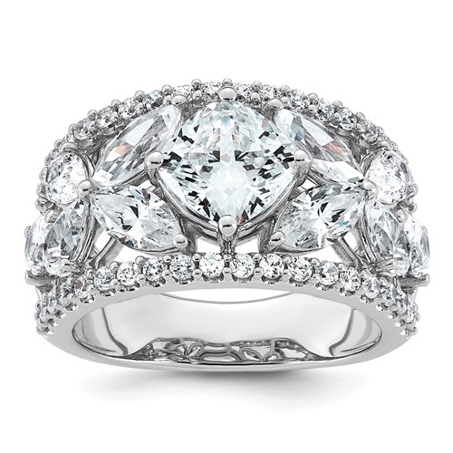 14K White Gold WG Lab Grown Dia VS+ F+ 4.5ct Complete Anniversary Band