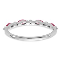 14K White Gold WG Lab Grown Dia VS+ F+ Lab Crtd Pink Sapphire Complete Band view 5