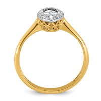 10K Ring with Rhodium Lab Grown VS+ F+ Marquise Center Diamond view 2