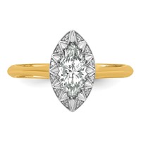 10K Ring with Rhodium Lab Grown VS+ F+ Marquise Center Diamond view 4