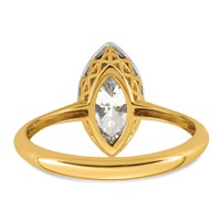 10K Ring with Rhodium Lab Grown VS+ F+ Marquise Center Diamond view 5