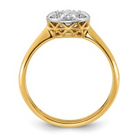 10K Ring with Rhodium Lab Grown VS+ F+ Round Center Diamond view 2