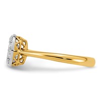 10K Ring with Rhodium Lab Grown VS+ F+ Round Center Diamond view 3