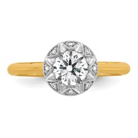 10K Ring with Rhodium Lab Grown VS+ F+ Round Center Diamond view 4