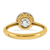 10K Ring with Rhodium Lab Grown VS+ F+ Round Center Diamond view 5