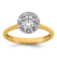 10K Ring with Rhodium Lab Grown VS+ F+ Round Center Diamond view 1