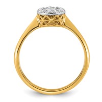 10K Ring with Rhodium Lab Grown VS+ F+ Oval Center Diamond view 2