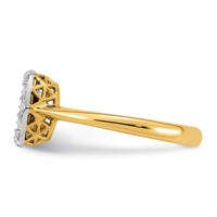 10K Ring with Rhodium Lab Grown VS+ F+ Oval Center Diamond view 3