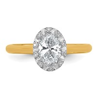 10K Ring with Rhodium Lab Grown VS+ F+ Oval Center Diamond view 4