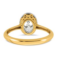 10K Ring with Rhodium Lab Grown VS+ F+ Oval Center Diamond view 5