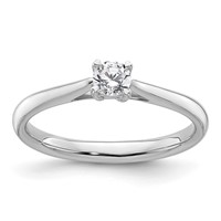 True Origin 14K White Gold 0.25 Carat Lab Grown Diamond VS SI+ G+ Round Solitaire Engagement Ring view 1