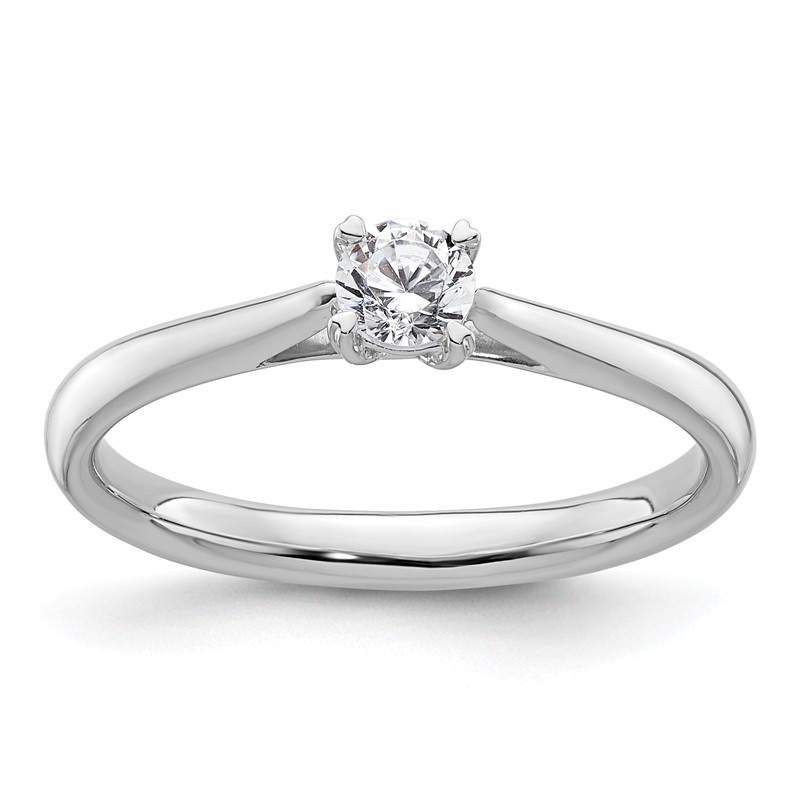 True Origin 14k White Gold 1/4 carat Lab Grown Diamond VS/SI+ G+ Round Solitaire Engagement Ring
