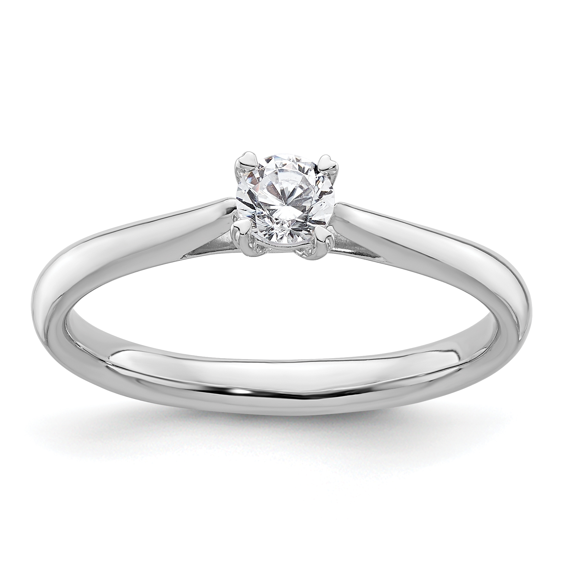 True Origin 14k White Gold 1/4 carat Lab Grown Diamond VS+ F+ Round Solitaire Engagement Ring (RM1930E-025-WLD)