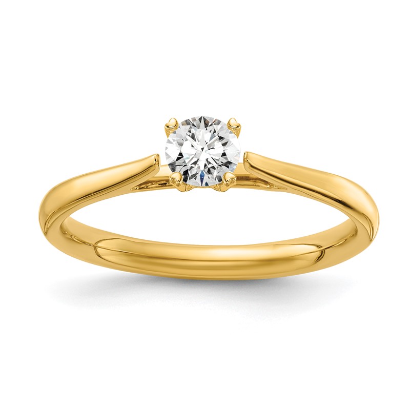 True Origin 14k 1/4 carat Lab Grown Diamond VS/SI+ G+ Round Solitaire Engagement Ring