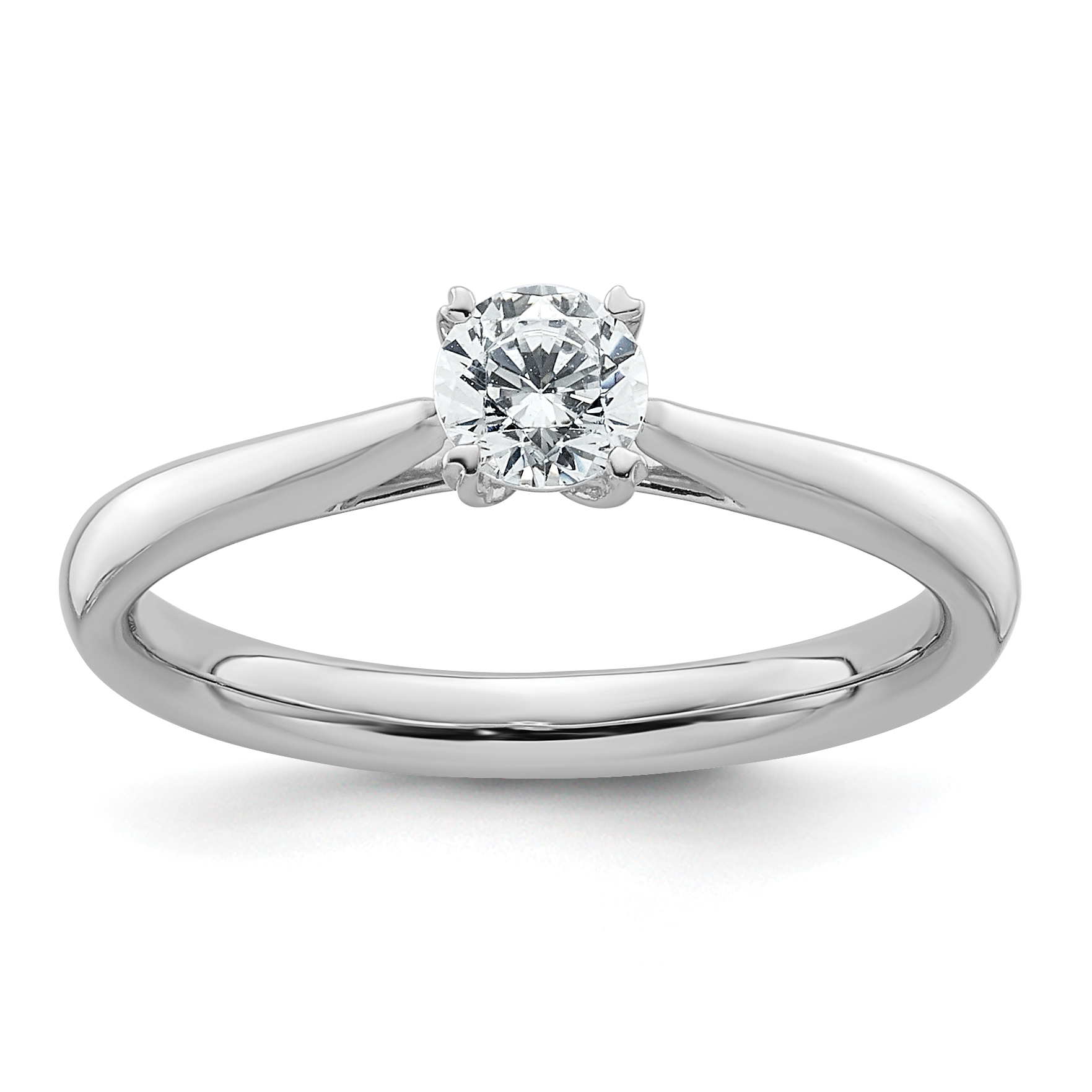 True Origin 14k White Gold 1/3 carat Lab Grown Diamond VS/SI+ G+ Round Solitaire Engagement Ring (RM1930E-033-WLG)