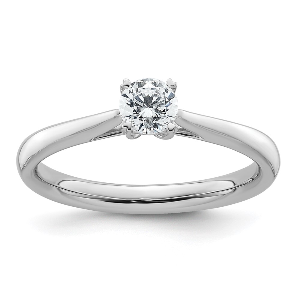 True Origin 14K White Gold 0.33 Carat Lab Grown Diamond VS+ F+ Complete Round Solitaire Ring