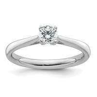 True Origin 14K White Gold 0.33 Carat Lab Grown Diamond VS+ F+ Complete Round Solitaire Ring view 1