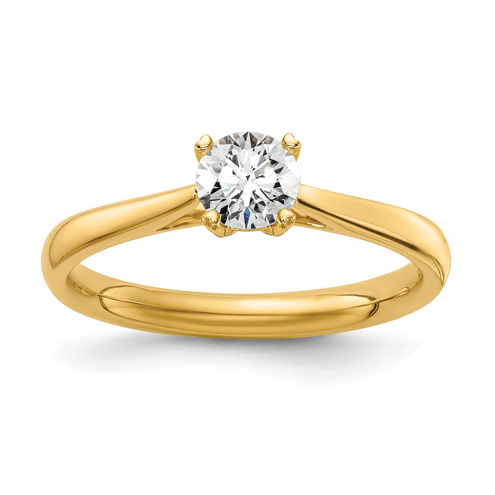 True Origin 14K Yellow Gold 0.33 Carat Lab Grown Diamond VS SI+ G+ Round Solitaire Engagement Ring