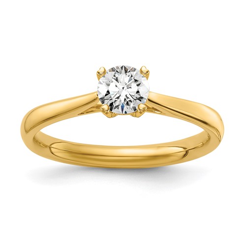 True Origin 14K Yellow Gold 0.33 Carat Lab Grown Diamond VS SI+ G+ Round Solitaire Engagement Ring