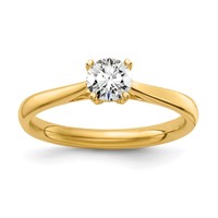 True Origin 14K Yellow Gold 0.33 Carat Lab Grown Diamond VS+ F+ Complete Round Solitaire Ring view 1