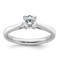 True Origin 14K White Gold 0.50 Carat Lab Grown Diamond VS+ F+ Complete Round Solitaire Ring view 1